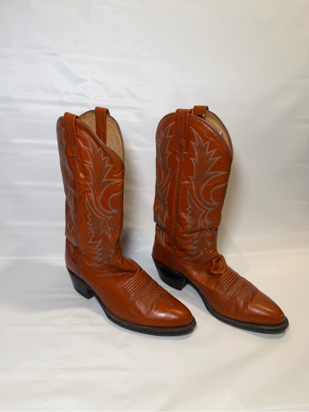 Dan Post Vintage Western Cowboy Kangaroo Leather Cowboy Boots Men’s 8.5 D